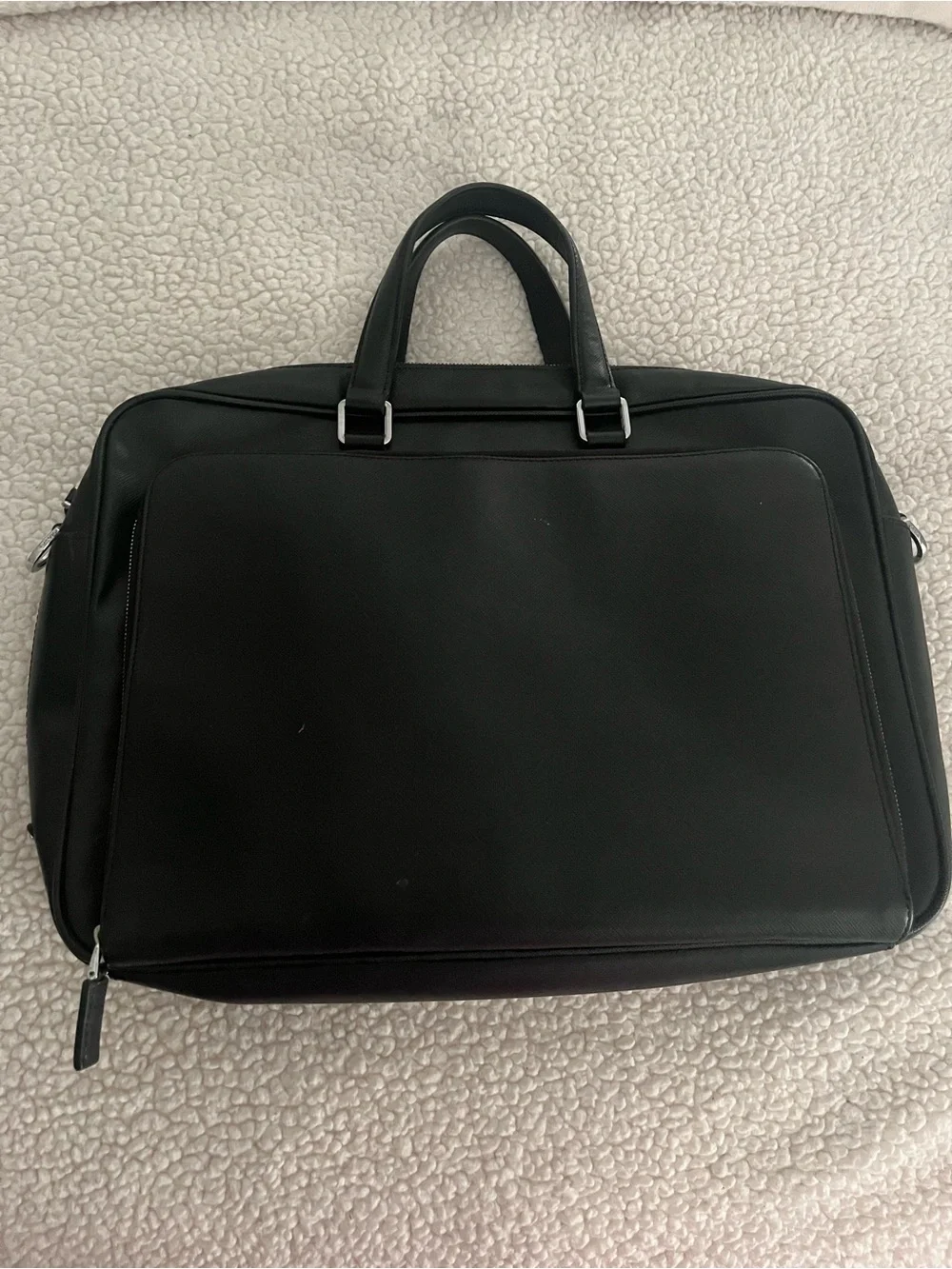 Prada Black Laptop Briefcase with Top Handles